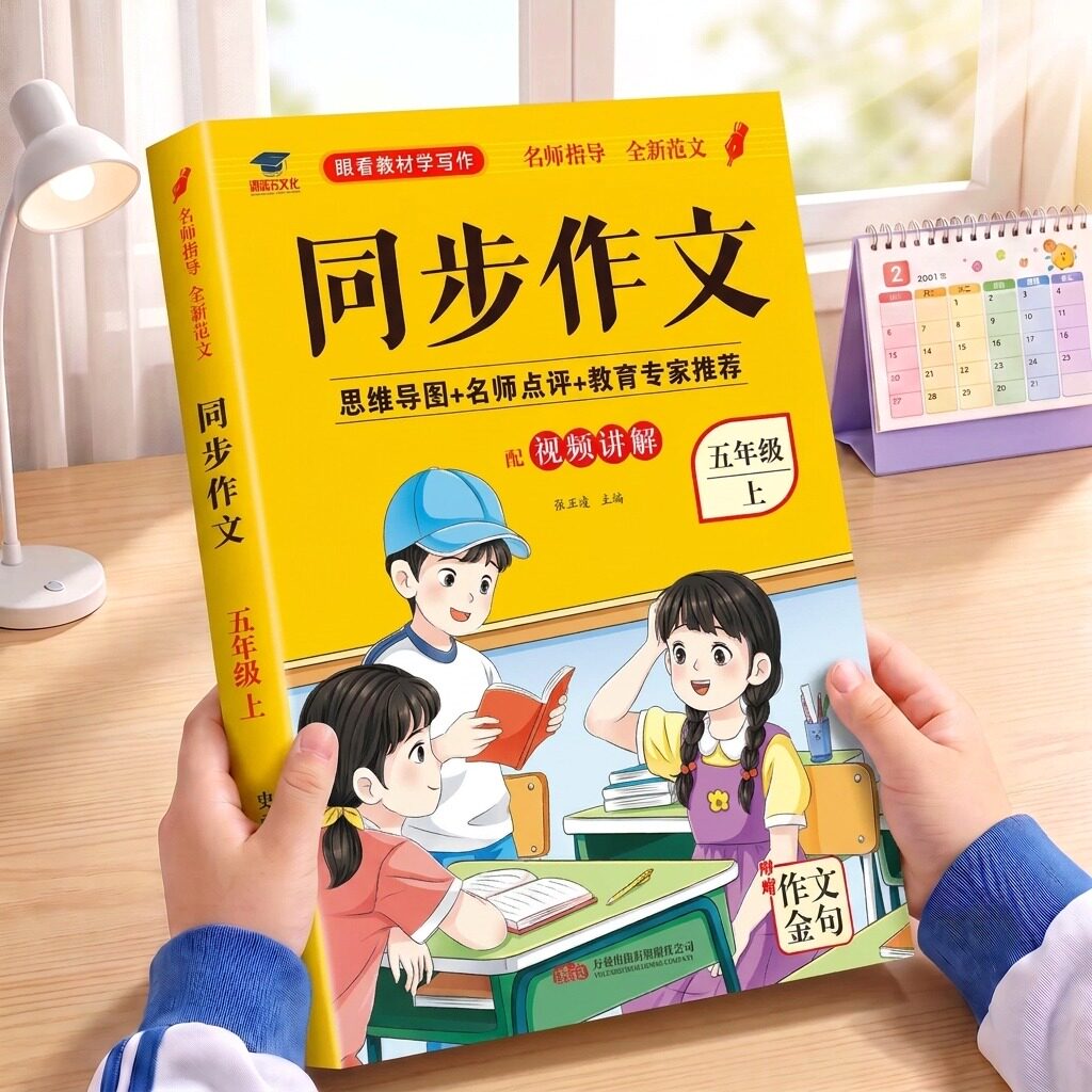 【正版加厚】五年级上册同步作文2026新人教版小学生作文书素材积累习作思维导图提纲训练语文优秀范文每日一练写作指导RJ