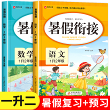 2025新版 一升二暑假衔接人教版语文数学全套小学一年级下册暑期作业下学期1升2上册专项训练题 期末总复习升学预备预习教材一本通