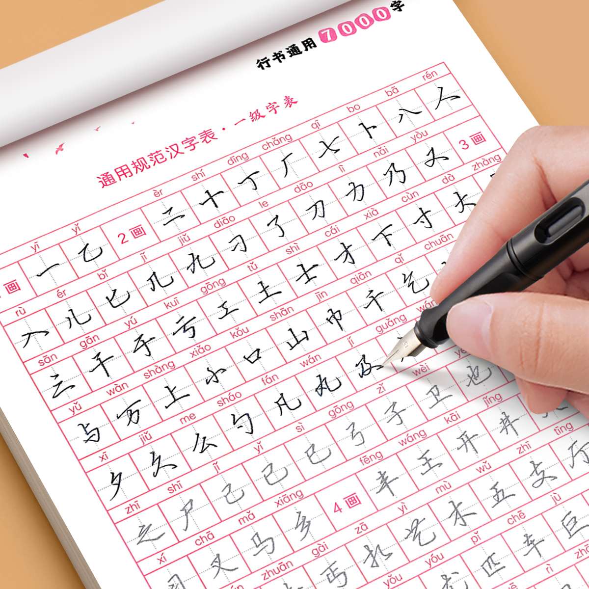 楷书成人练字帖7000常用字行楷练字帖零基础速成硬笔钢笔书法临摹成年人初高中大学生专用入门楷体正楷控笔训练笔画笔顺练字帖本