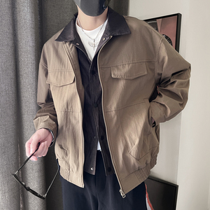 WT29A-P108控148美式复古百搭休闲工装翻领设计高级感夹克外套 绿图片