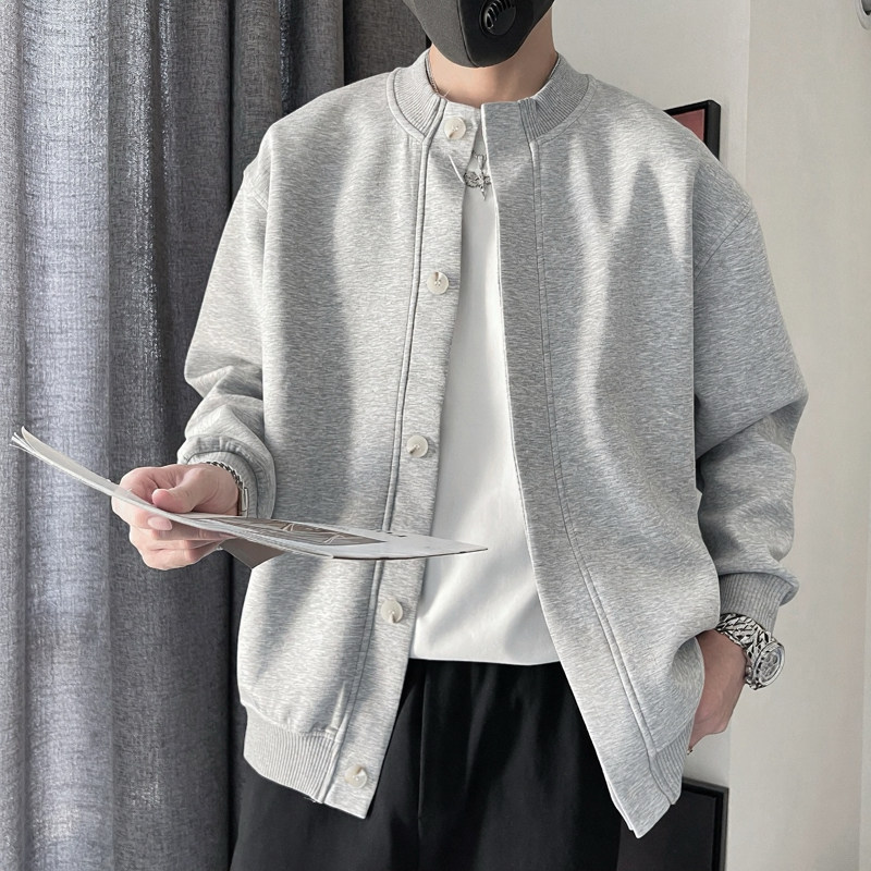 WT21-P108控148冬季设计感男士时尚休闲夹克外套百搭简约立领灰,男装夹克,电商A208