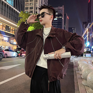 WT31-特P118控158 反光机能风拉链外套夹克立领时尚休闲外套 黑图片