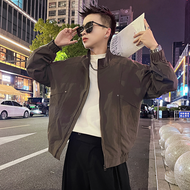 WT28-P98控138设计高级感百搭工装外套新款美式休闲复古夹克男咖，男装夹克，电商A208