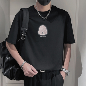 DT89-P45控65 短袖圆领套头设计高级感时尚百搭潮流休闲男士T恤白图片
