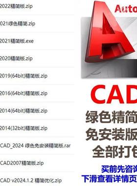 AutoCAD 绿色版 2024 2021 2022免安装版本 U盘启动 CAD精简版