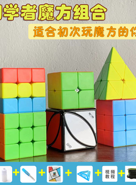 三明治枫叶金字塔223魔方初学顺滑速拧益智玩具新手组合套装玩具