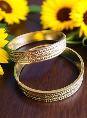 云南大理纯铜手镯黄铜镯子时尚饰品民族风镯子