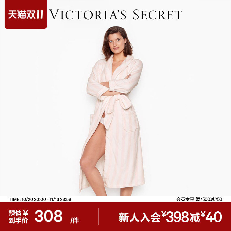 直降308|维密柔软舒适系带长款睡袍长款晨袍女睡衣浴袍26
