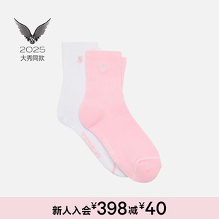 2025维密大秀系列经典 LOGO舒适中筒袜女冬