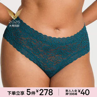 5件278 女 2025维密大秀系列蕾丝后部绑带低腰半包臀甜美性感内裤