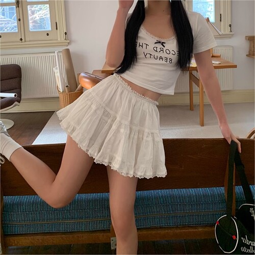 法式复古白色半身裙女春秋季