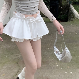 休闲a字短裙 打底内搭白色裙裤 法式 芭蕾风蓬蓬蛋糕半身裙女春秋季