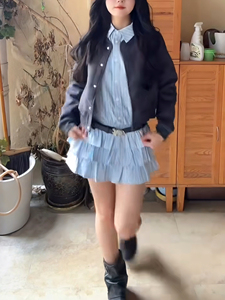 程小姐 大码定制女装2026早秋新款韩版洋气显瘦衬衫裙套装