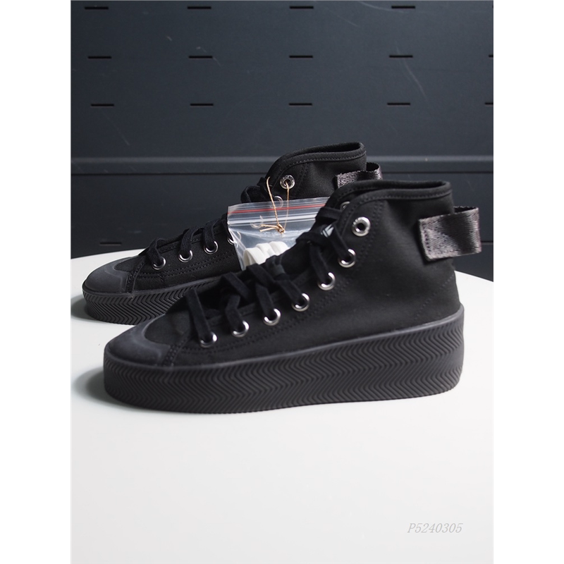 Adidas三叶草Nizza Parley女高筒织物透气厚底帆布鞋GY0649