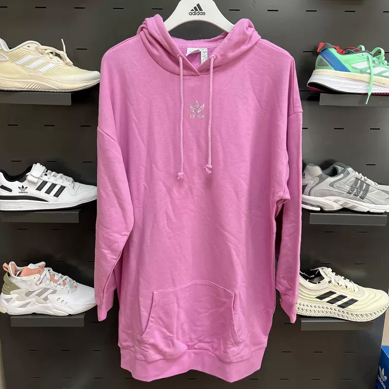 现货正品 adidas 阿迪达斯三叶草女子连帽运动连衣裙 HF9207