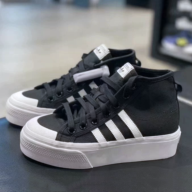 Adidas阿迪达斯女复古厚底鞋NIZZA TREK休闲运动鞋FY2783