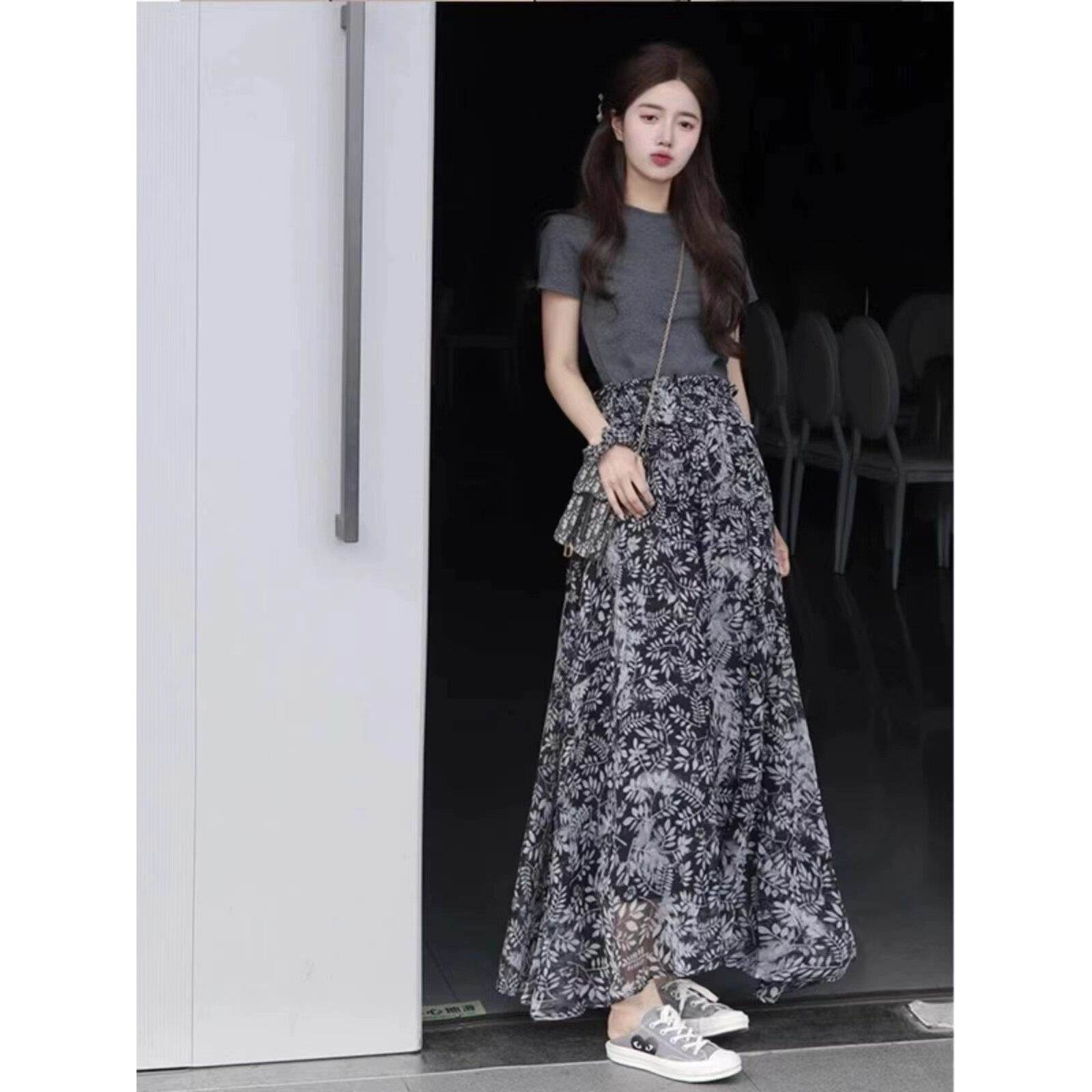 欧洲站2026夏季新款搭配一整套女装减龄时尚碎花洋装子两件式套装