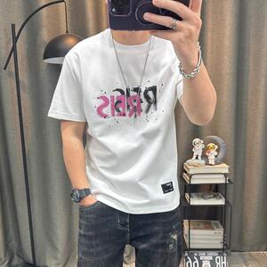 潮牌字母印花短袖T恤衫男士夏季新款高端纯棉半袖T恤衫男装上衣