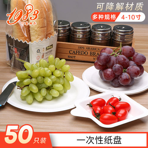 一次性纸盘子50个蛋糕水果画画