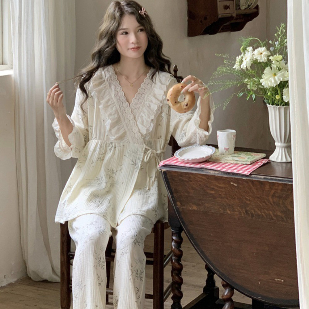 春夏薄款纯棉纱布月子服5月6月