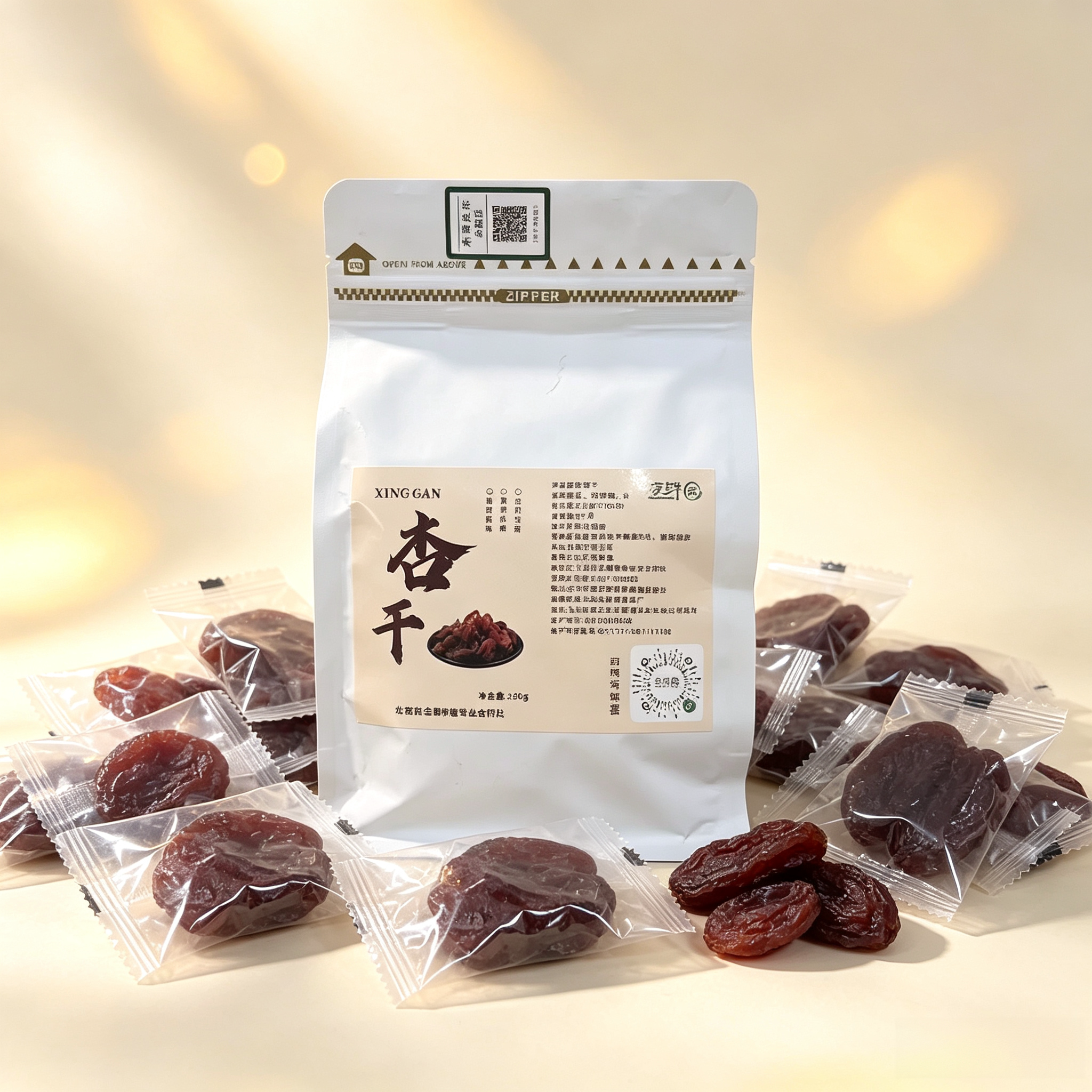净鲜园 大杏肉水果烘干杏脯杏肉独立包装休闲零食品250g