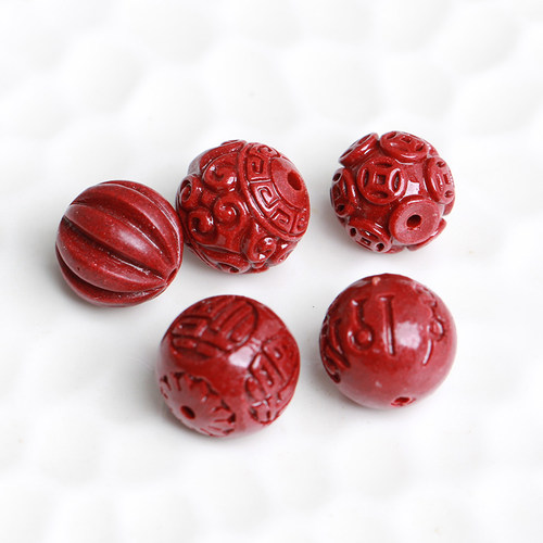 紫金砂回纹珠六字真言散珠子