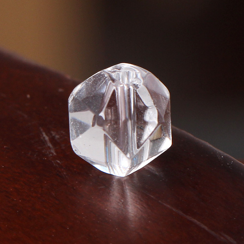 天然白水晶钻石面散珠子多角切面刻面diy水晶手工串珠子饰品材料