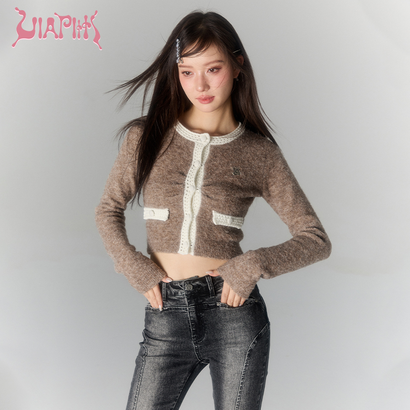 小香风圆领viapitti外套