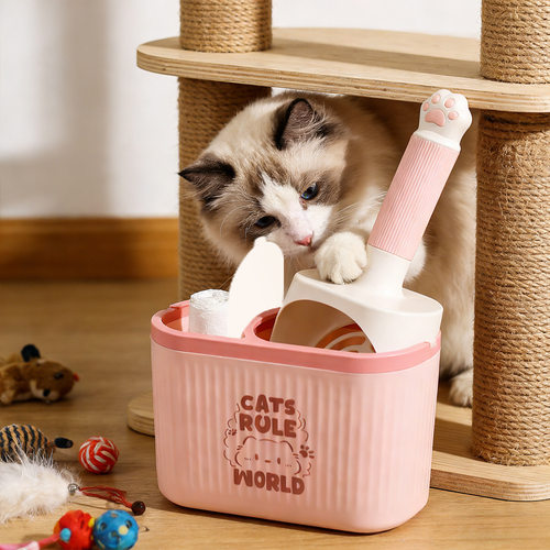 新品猫砂铲二合一安置仓可贴可挂猫咪猫铲屎铲子宠物清洁用品批发