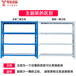 仓储货架仓库中型展示架库房重型商用置物架铁架加厚多层车库物架