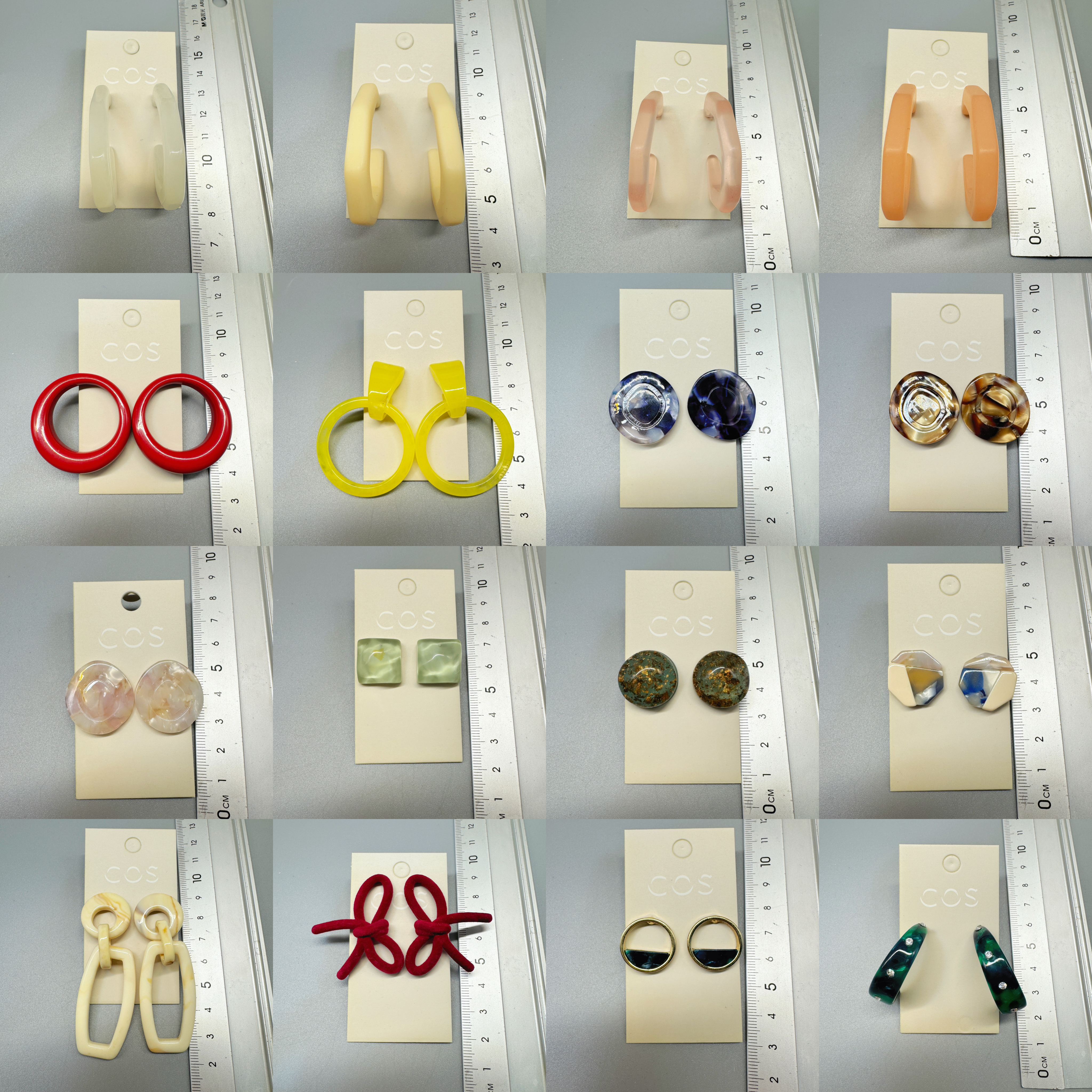 12.2青岛外贸尾货原单出口简约树脂彩色c型耳圈耳环耳钉饰品