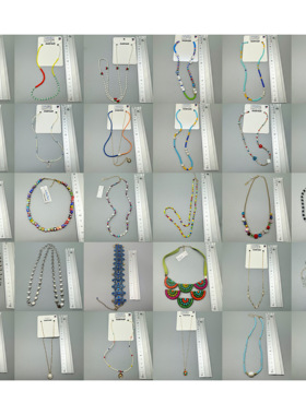 11.30青岛外贸尾货原单琉璃亚克力树脂出口简约复古重工项链饰品