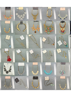 3.25欧美外贸尾货孤品瑕疵原单出口复古镶钻流苏夸张达标绝版项链