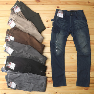 男长裤 超值外贸日单秋冬保暖加绒加厚牛仔裤 裤 多兜工装 男弹力修身