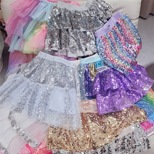 外单夏款女童蓬蓬裙tutu裙子亮片