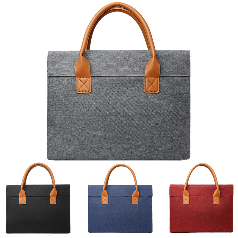 轻薄手提电脑包商务笔记本电脑公文包会议礼品文件电脑包加印logo