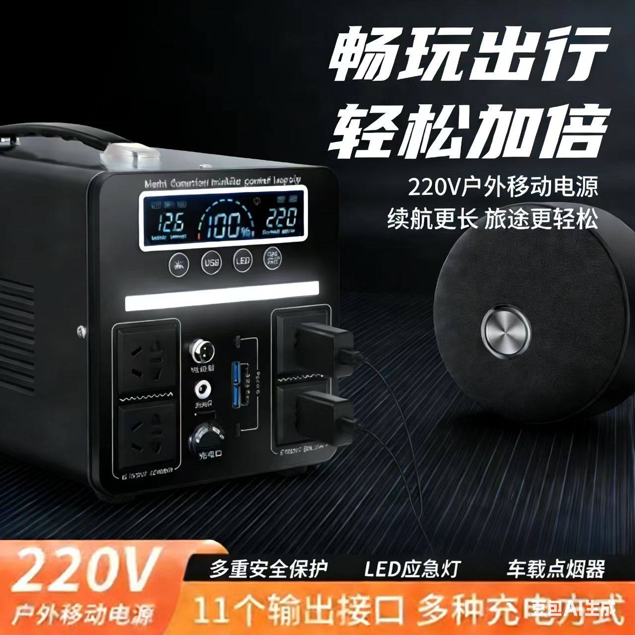 车载充电220V户外移动电源便携式直播露营夜市摆摊5000瓦大功率