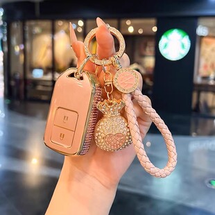 适用本田life钥匙套竞瑞歌诗图锋范杰德xrv车飞度雅阁思域crv女扣
