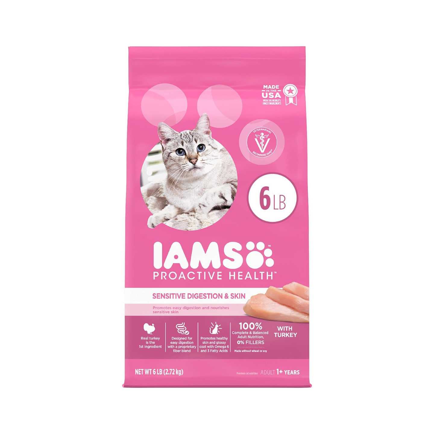 美国直邮 IAMS PROACTIVE HEALTH Adult cat 成年敏感消化干猫粮