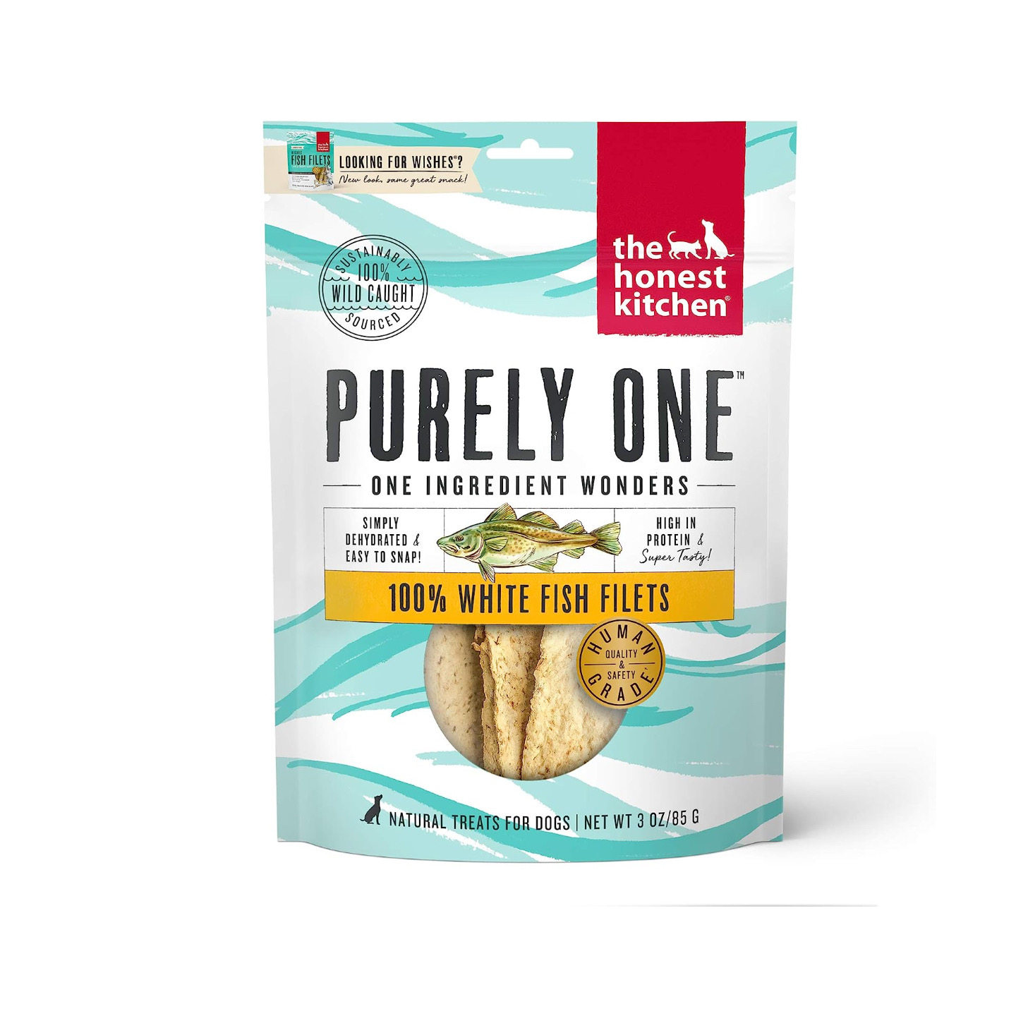 美国直邮 The Honest Kitchen Dog Treats 100%白鱼肉狗训练零食