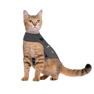 美国直邮 Thundershirt Classic Cat Anxiety 猫镇静背心夹克麻灰