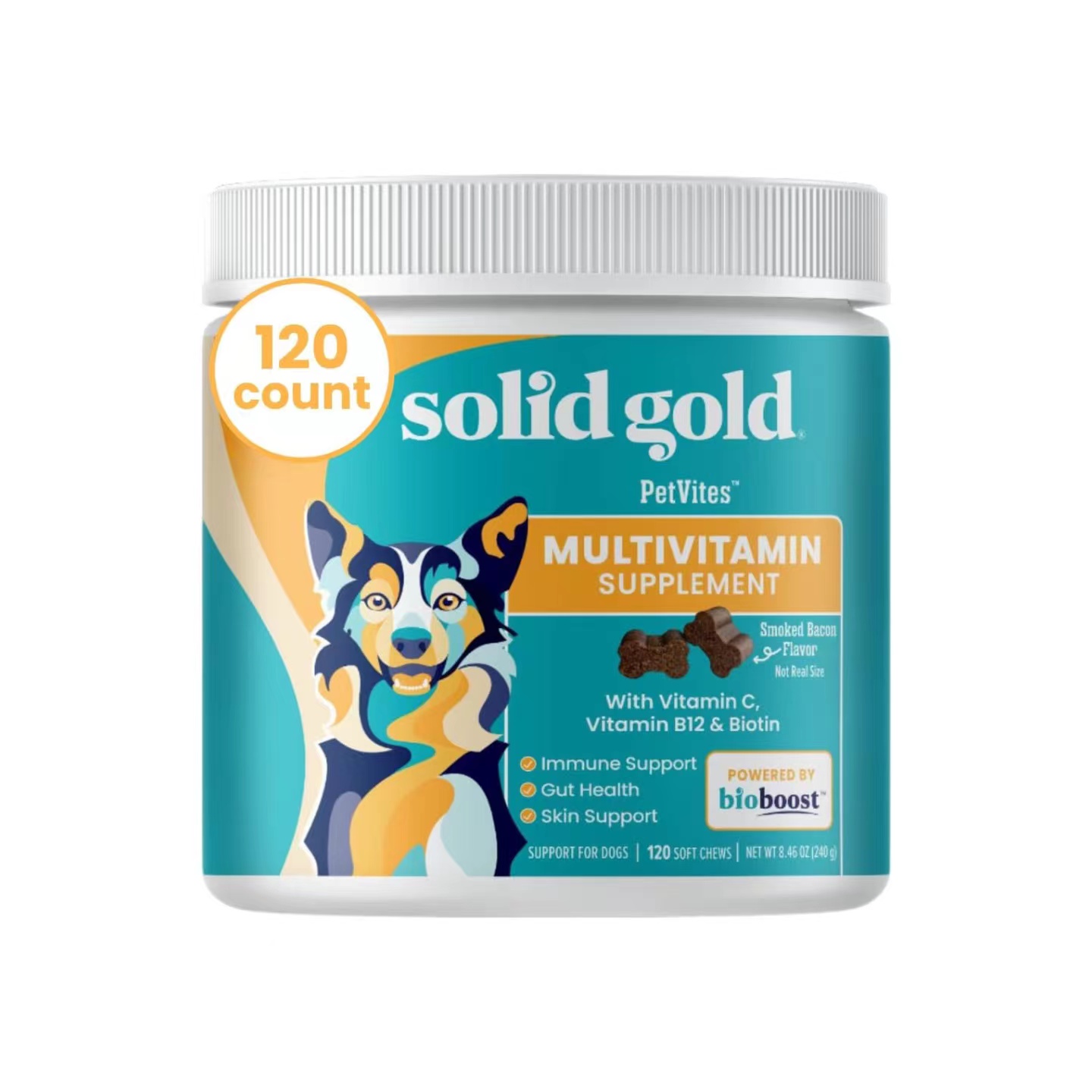 美国直邮 Solid Gold Dog Multivitamin Chewable 狗用多种维生素 宠物/宠物食品及用品 狗氨基酸/维生素/钙铁锌 原图主图