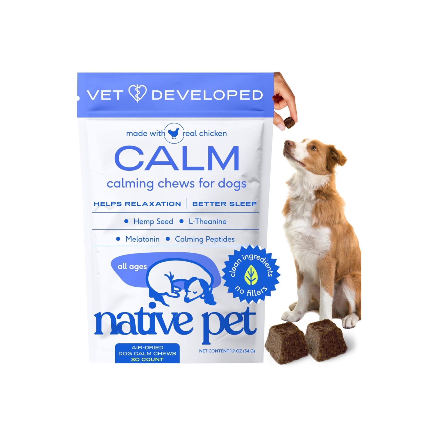美国直邮 Native Pet Calming Chews for Dogs天然宠物镇静咀嚼片 - 实物图