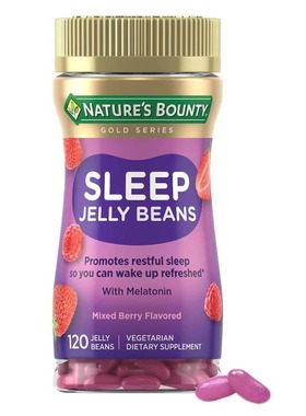 美国直邮Nature's Bounty Sleep Aid JellyBeans助眠软糖混合果味