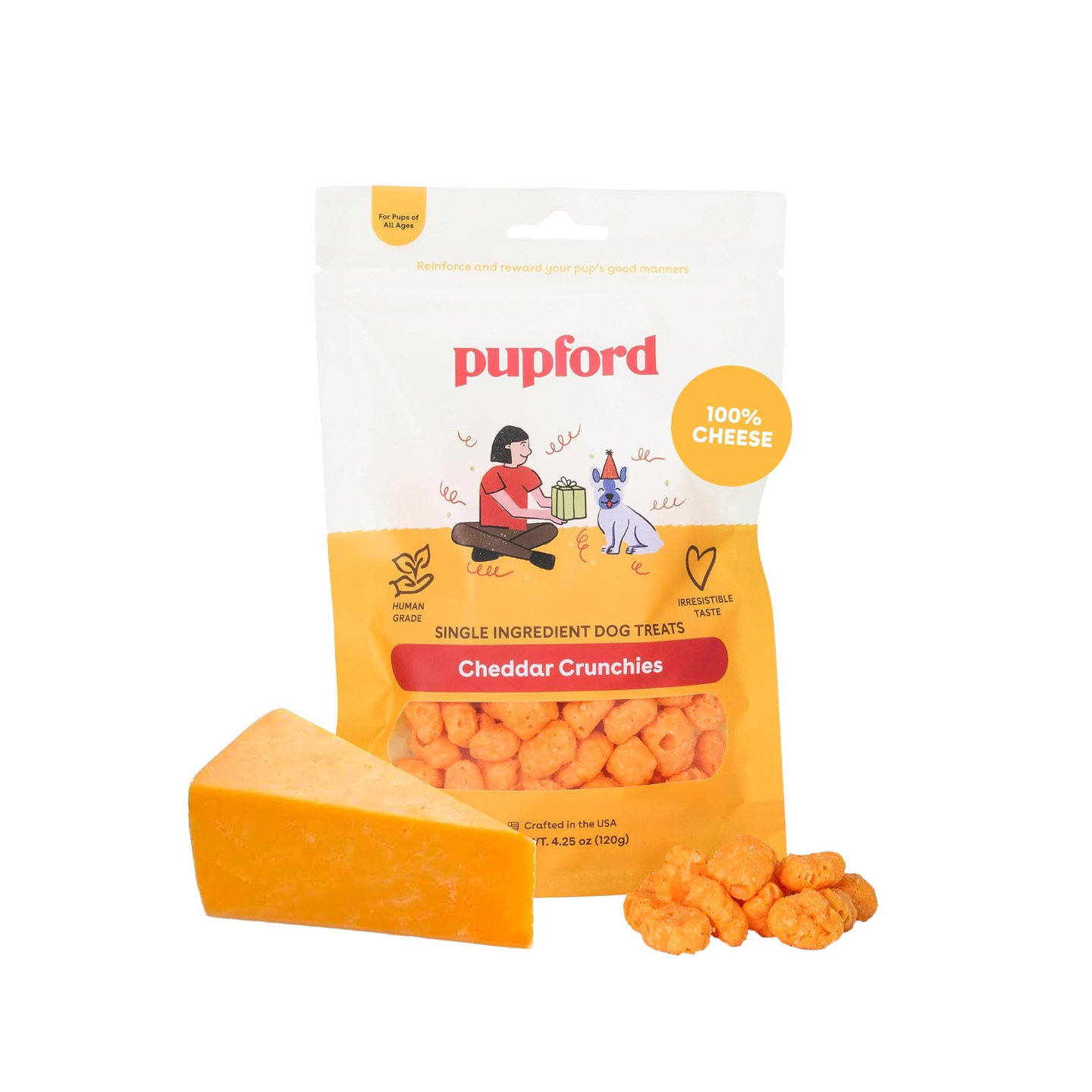 美国直邮Pupford Cheese Crunchies Treat 狗零食 冻干奶酪脆片