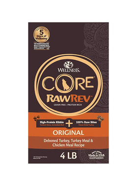 美国直邮 Wellness CORE RawRev Grain-Free无谷物干狗粮天然成分