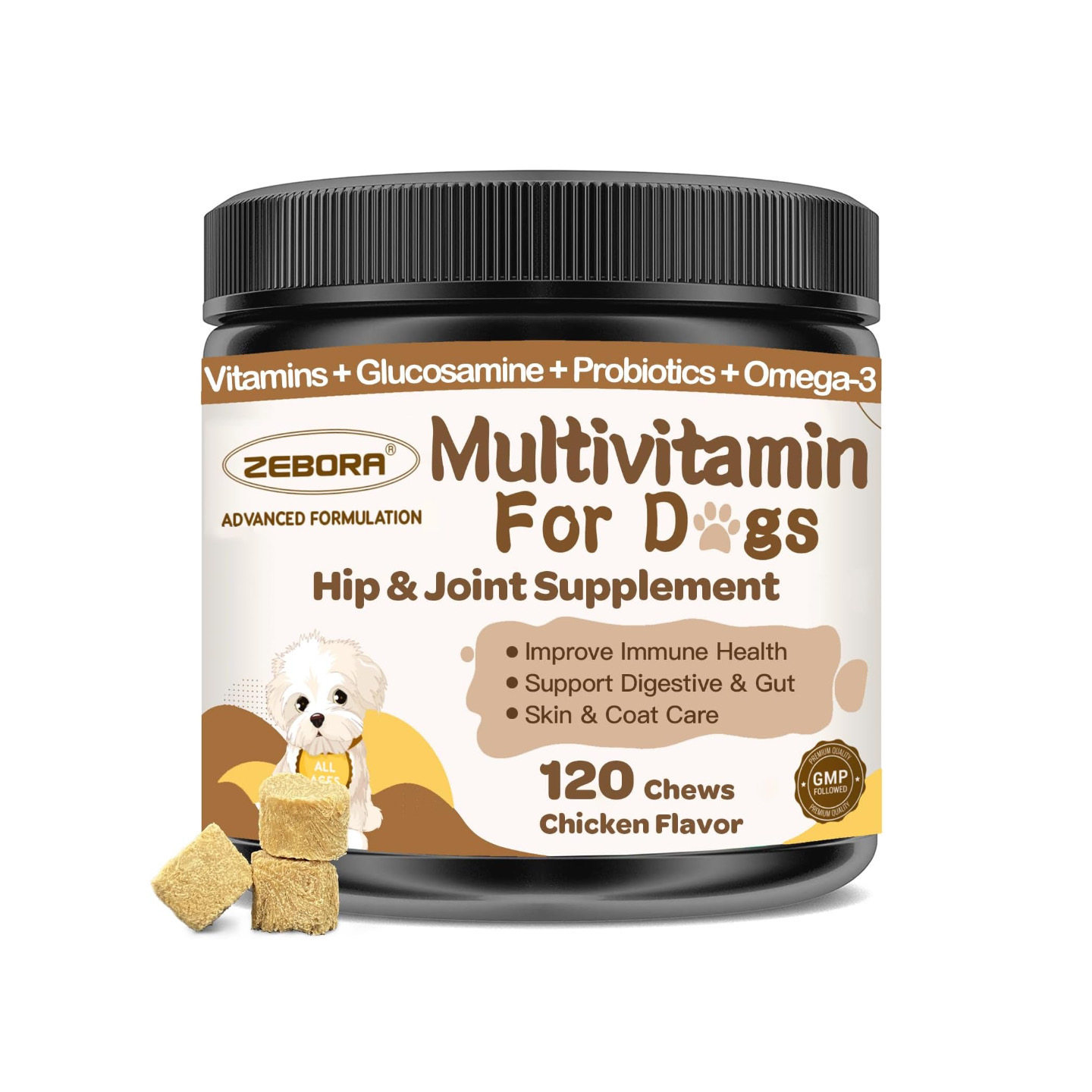 美国直邮ZEBORA Dog Multivitamin Chewable Minerals 狗用维生素