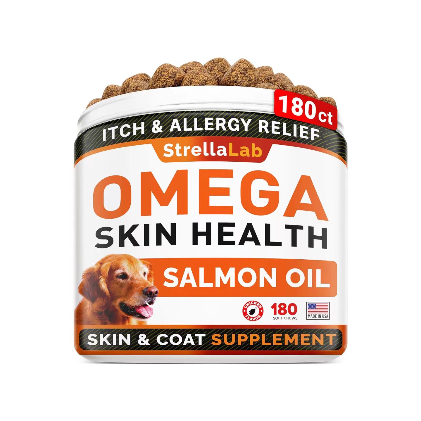 美国直邮 StrellaLab Omega 3 for Dogs 天然狗用欧米伽-3补剂