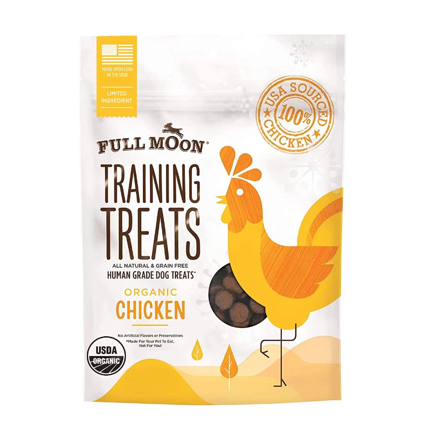 美国直邮Full Moon Chicken Training Treats 有机鸡肉狗训练零食