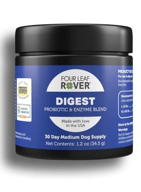 美国直邮 Four Leaf Rover Digest狗用益生菌消化酶 肠道免yi支持